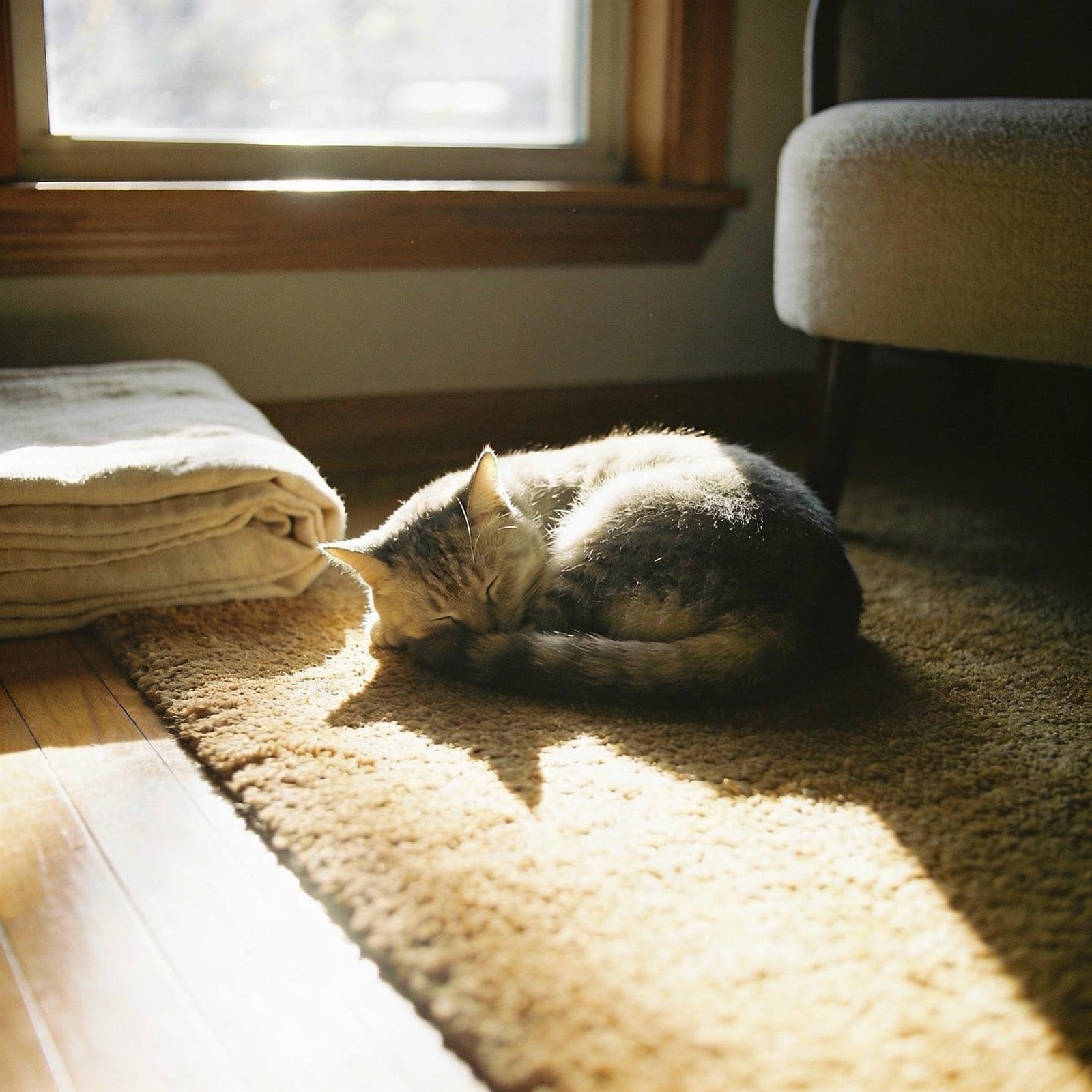 A gentle preparation scene with pet keepsakes gathered before goodbye.