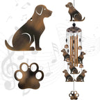 "Serenity Melodies" Bronze Dog Wind Chimes