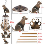 "Serenity Melodies" Bronze Dog Wind Chimes