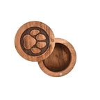 Acacia Wood Paw Print Decorative Pet Urn