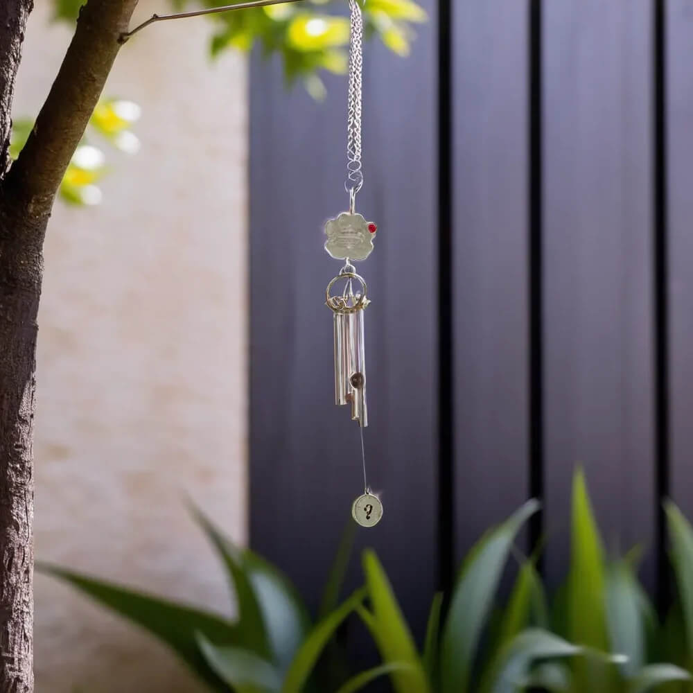 Pet Memorial Wind Chime - 18" Metal Casted Pawprint Wind Chime