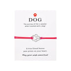 Paw Print Threaded Pet Memorial Bracelet - Many Colors Available