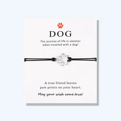 Paw Print Threaded Pet Memorial Bracelet - Many Colors Available