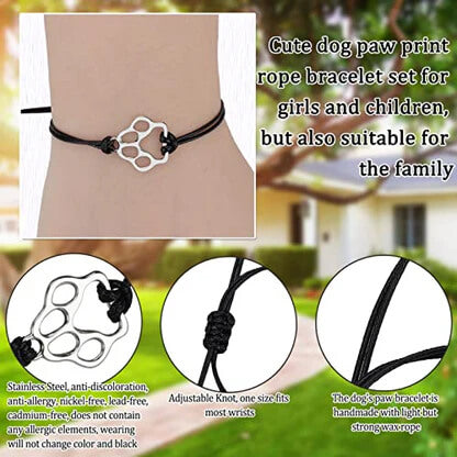 Paw Print Threaded Pet Memorial Bracelet - Many Colors Available
