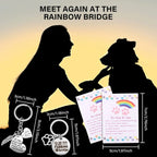 Natural Lava Bead Pet Memorial Set of 2 Bracelets Gift | Includes Rainbow Bridge Card Sympathy