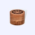 Acacia Wood Paw Print Decorative Pet Urn